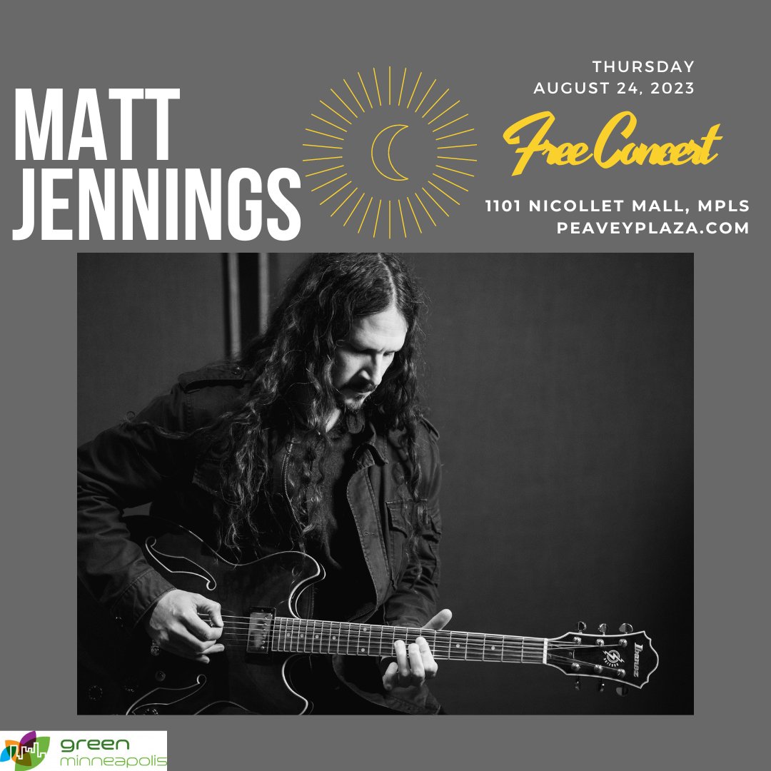 This Thursday from 12:30-1:30 PM at Peavey Plaza, Green Minneapolis will be featuring Matt Jennings as part of our weekly MNSpin Series.

#greenminneapolis 
#peaveyplaza