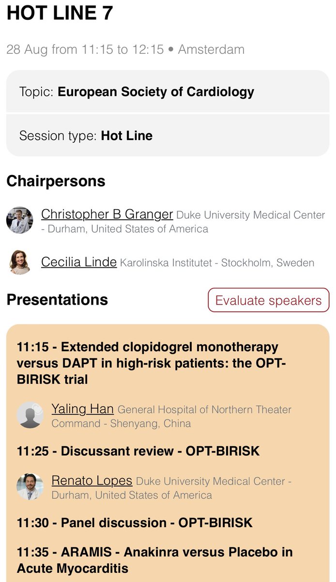 SABOURETCardio's tweet photo. #ESCCongress Monday morning #Hotline7 with M. Kerneis #myocarditis #RCT https://t.co/sOxUoVjScg