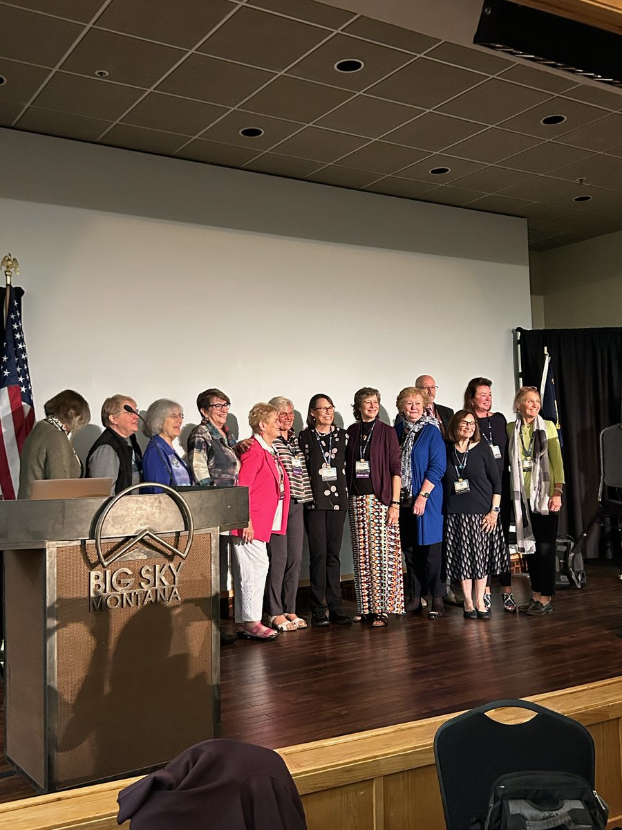 SST_Region_1's tweet photo. Jennifer Kuhn (left) @SSTRegion4 and SST1's Debbie Nagel (right) are soaking up the knowledge with one of the many presenters at #BigSkyLiteracySummit2023. Lucy Paulson (center) is presenting on Connecting Writing to Early Literacy. https://t.co/J91DLmecv7