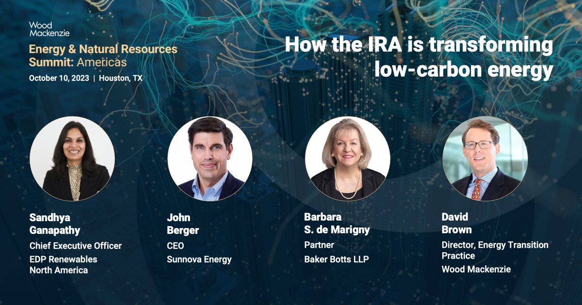 Baker Botts LLP, EDP Renewables, and Sunnova Energy will join our flagship Energy & Natural Resources Summit: Americas for a panel discussion on how the #InflationReductionAct is transforming low-carbon energy. Register here and join us on October 10: okt.to/u7E39R