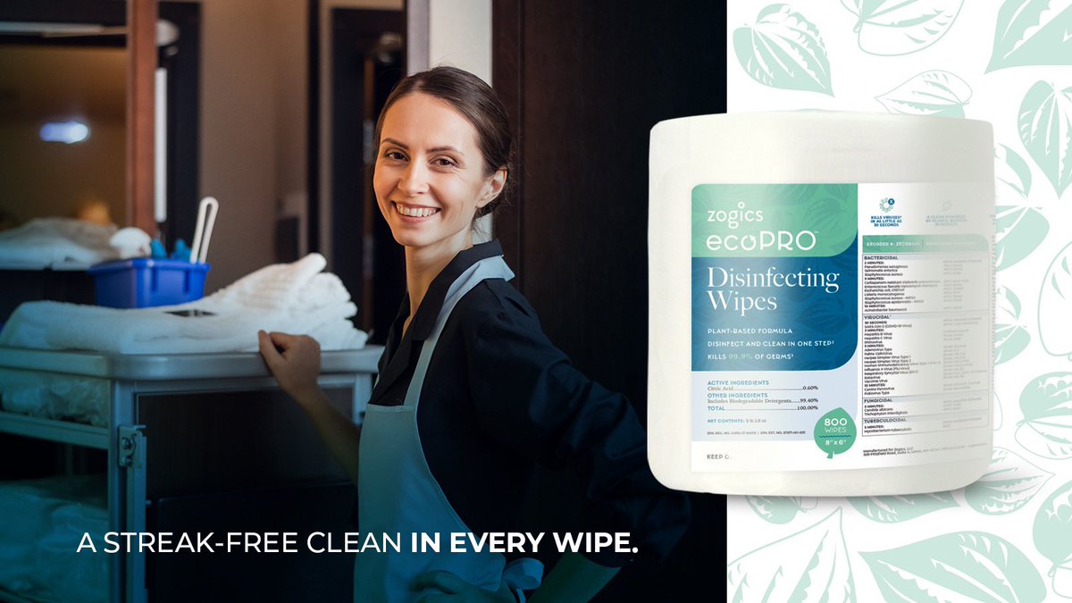 zogics's tweet photo. 🛌 ecoPRO Wipes are powerful against germs but gentle on hotel surfaces. Our plant-based wipes provide green cleaning for guest rooms. #ecofriendly https://t.co/YSyBB15XIe