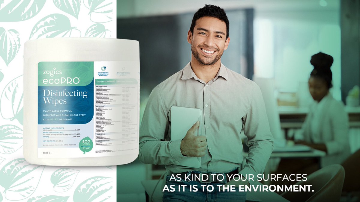 zogics's tweet photo. 🍃Clean desks, keyboards and more with ecoPRO plant-based wipes - they kill 99.9% of germs in seconds. #biodegradable https://t.co/m6mxbWlQhl