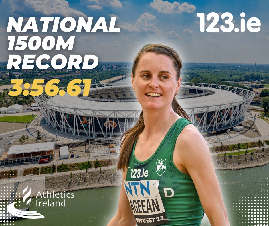 Athletics Ireland (@irishathletics) on Twitter photo 💥NATIONAL RECORD AND 4TH IN THE WORLD FOR CIARA MAGEEAN💥
An outstanding run from one of the stars of Irish sport🙌🤩🇮🇪 Ciara left it all out there and did us proud once again💚 A national record in a global final!!🤯
⏱️3:56.61 NR
<a href="/Ask123ie/">123.ie Insurance</a> #IrishAthletics 💥NATIONAL RECORD AND 4TH IN THE WORLD FOR CIARA MAGEEAN💥
An outstanding run from one of the stars of Irish sport🙌🤩🇮🇪 Ciara left it all out there and did us proud once again💚 A national record in a global final!!🤯
⏱️3:56.61 NR
<a href="/Ask123ie/">123.ie Insurance</a> #IrishAthletics