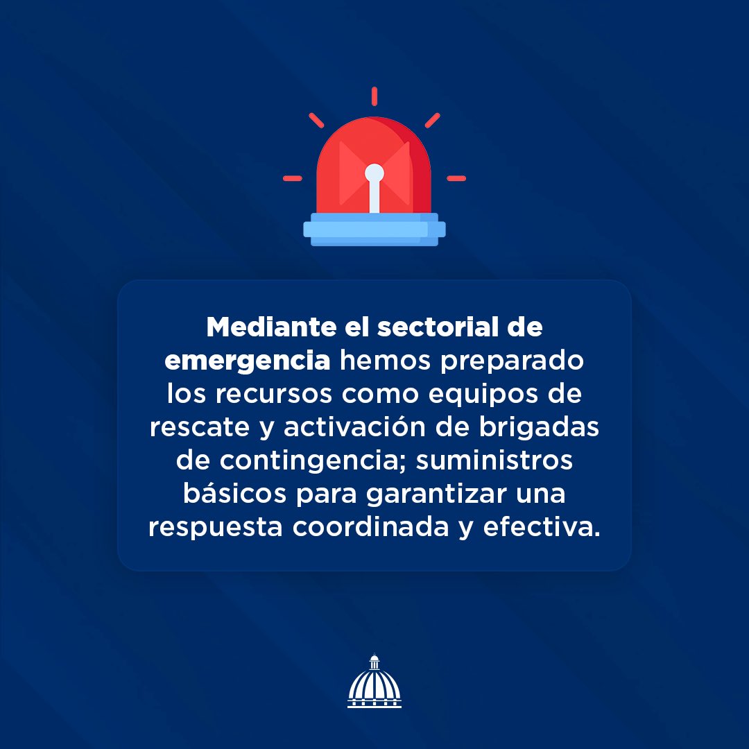 PresidenciaRD's tweet photo. Comprometidos con la seguridad y el bienestar de todos los dominicanos, hemos estado uniendo esfuerzos y preparándonos desde las distintas instituciones gubernamentales, para brindar una respuesta rápida ante los posibles efectos por el paso de la tormenta #Franklin. https://t.co/9DlamKuSPt