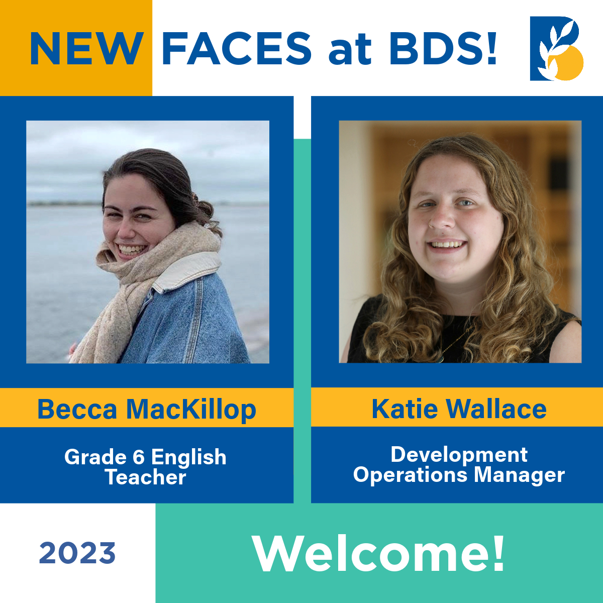 When you're back for the new school year ... say hi to new BDS team members, Becca and Katie! #education #community #faculty #independentschool