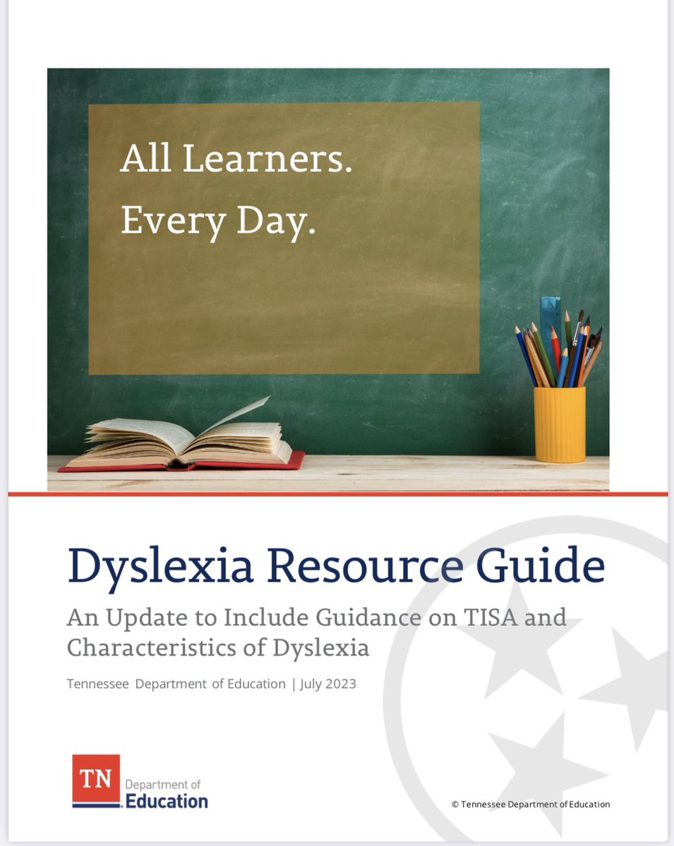 🚨The new Tennessee Dyslexia Resource Guide is out and it has a ton more information. I have not gone through it all yet - but I will be doing a review later in the week. As you dig in, let me know what questions you have.

Link: tn.gov/content/dam/tn…