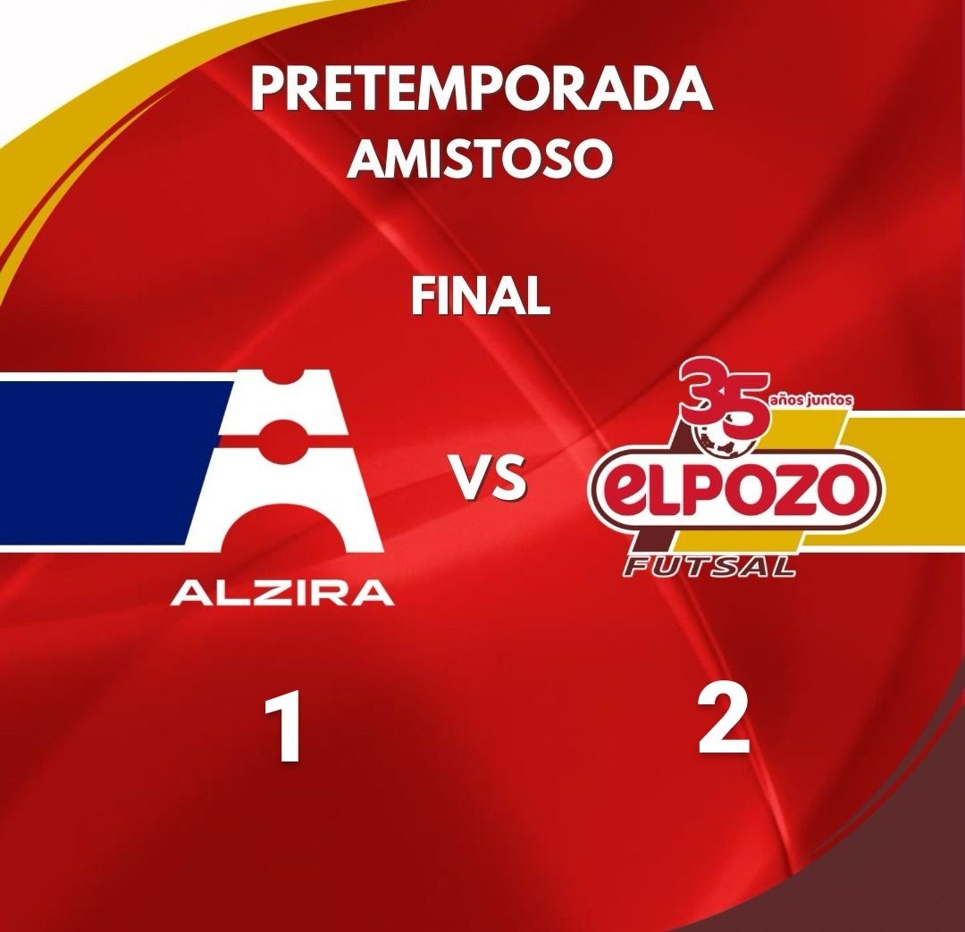 🔴⚪ PRETEMPORADA| FINAL

<a href="/AlziraFS/">Family Cash Alzira FS</a> 1 
Peiró 

ElPozo Murcia Costa Cálida FS 2 
⚽ <a href="/Ericpv1997/">Eric Pérez</a>
⚽ ESTEBAN

 #AlziravsElPozo 
#Amistoso #ElPozoEresTú