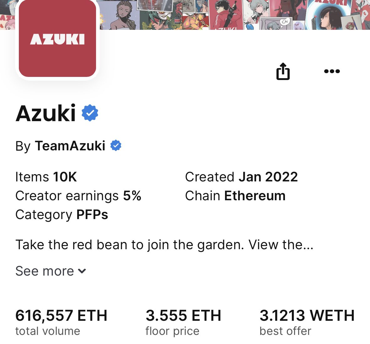 3orovik's tweet photo. Would you pay 3.5 eth for an Azuki? https://t.co/3H1klIYEOy