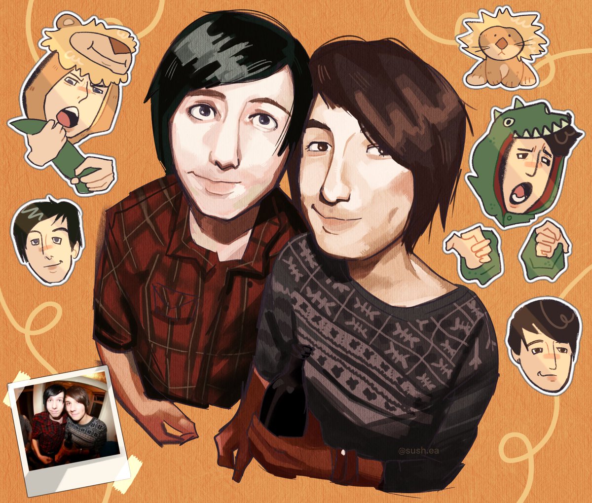 sush_ea's tweet photo. dan and phil fanart in the year 2023?!? https://t.co/2DrQIzgqtu