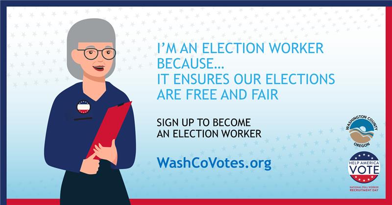 WashcoOregon's tweet image. Signing up to be an election worker is a great way to ensure that elections are accurate and trustworthy. Learn more at bit.ly/3E5q1Yb #HelpAmericaVote #WashCoVotes