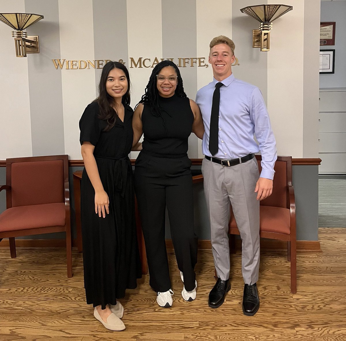 Thuy Vu (3L) & Sam Ehrlich (2L) interned for Wiedner & McAuliffe in Chicago this summer. They are pictured with Tondi Bailey (’22) who is with the firm which specializes in worker’s comp, insurance defense and civil litigation. #niulaw #niulawhasitall #niulawis4you #niulawproud