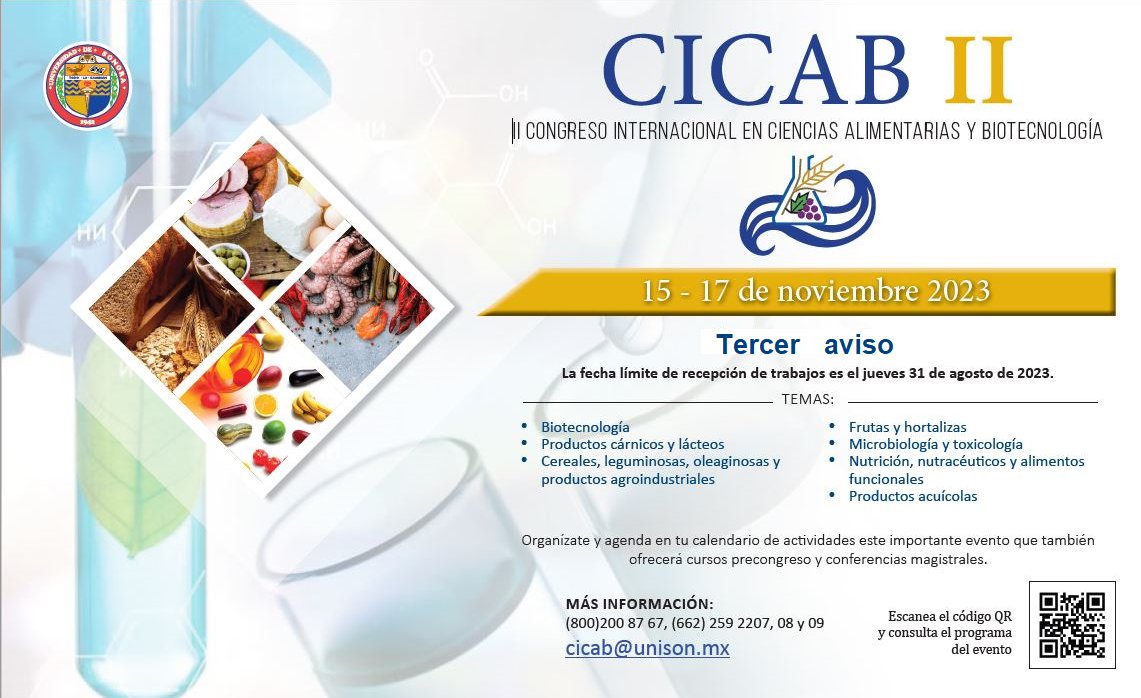 CongresoCICAB's tweet photo. Se acerca la fecha límite de envío de resúmenes este 31 de agosto.
¡No te quedes sin participar!
Envía tu resumen en https://t.co/batyoqEpS4
#cicab #DIPA #ALIMENTOS #CONGRESO #UNISON https://t.co/Ucwl9qJdCr
