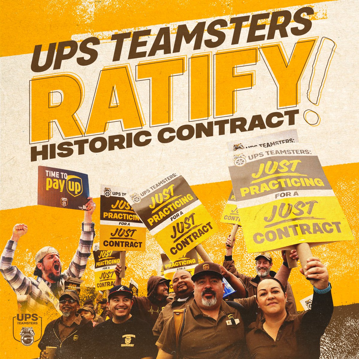 💥TEAMSTERS RATIFY HISTORIC UPS CONTRACT

Today, #Teamsters voted by an overwhelming 86.3 percent to ratify the most historic collective bargaining agreement in the history of @UPS: teamster.org/2023/08/teamst… 
#HotLaborSummer #1u ✊✊✊