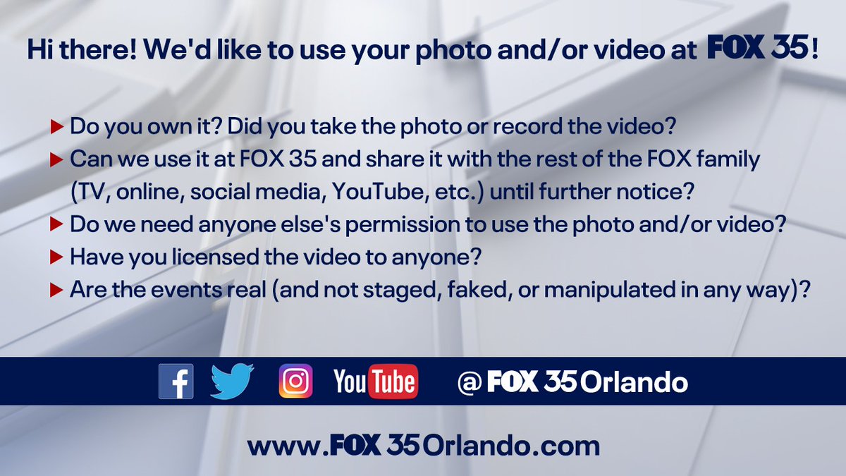 Fox35Desk's tweet photo. @samwell224 Hi Sam! I work on the FOX 35 Assignment Desk and wanted to ask if you'd be willing to share this video with us. If so, please respond to the questions below and you can DM us if you have any questions: https://t.co/5zIJTcWfJX