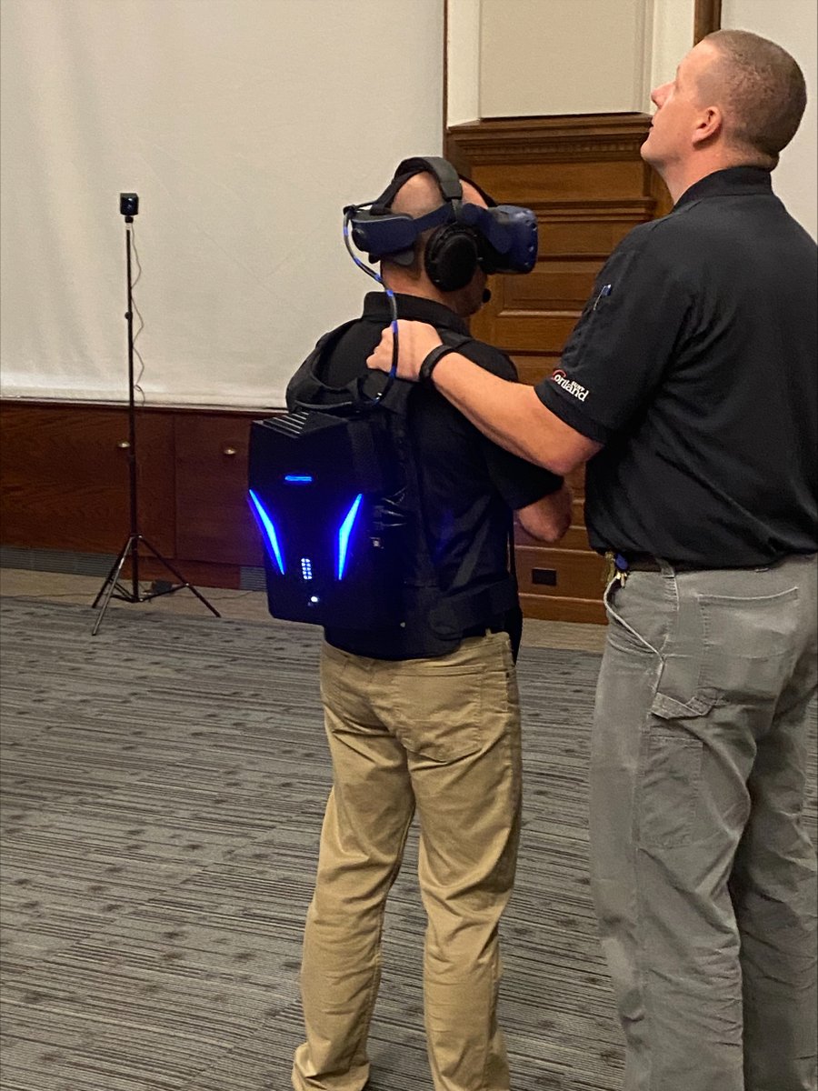 NYSUniversityPD's tweet photo. Your University Police have partnered with @ApexOfficer Systems.
The system uses virtual reality hardware and technology to create a realistic and immersive virtual reality use of force, de-escalation, and crisis intervention training simulator for our police officers. https://t.co/VCy65R9fyd