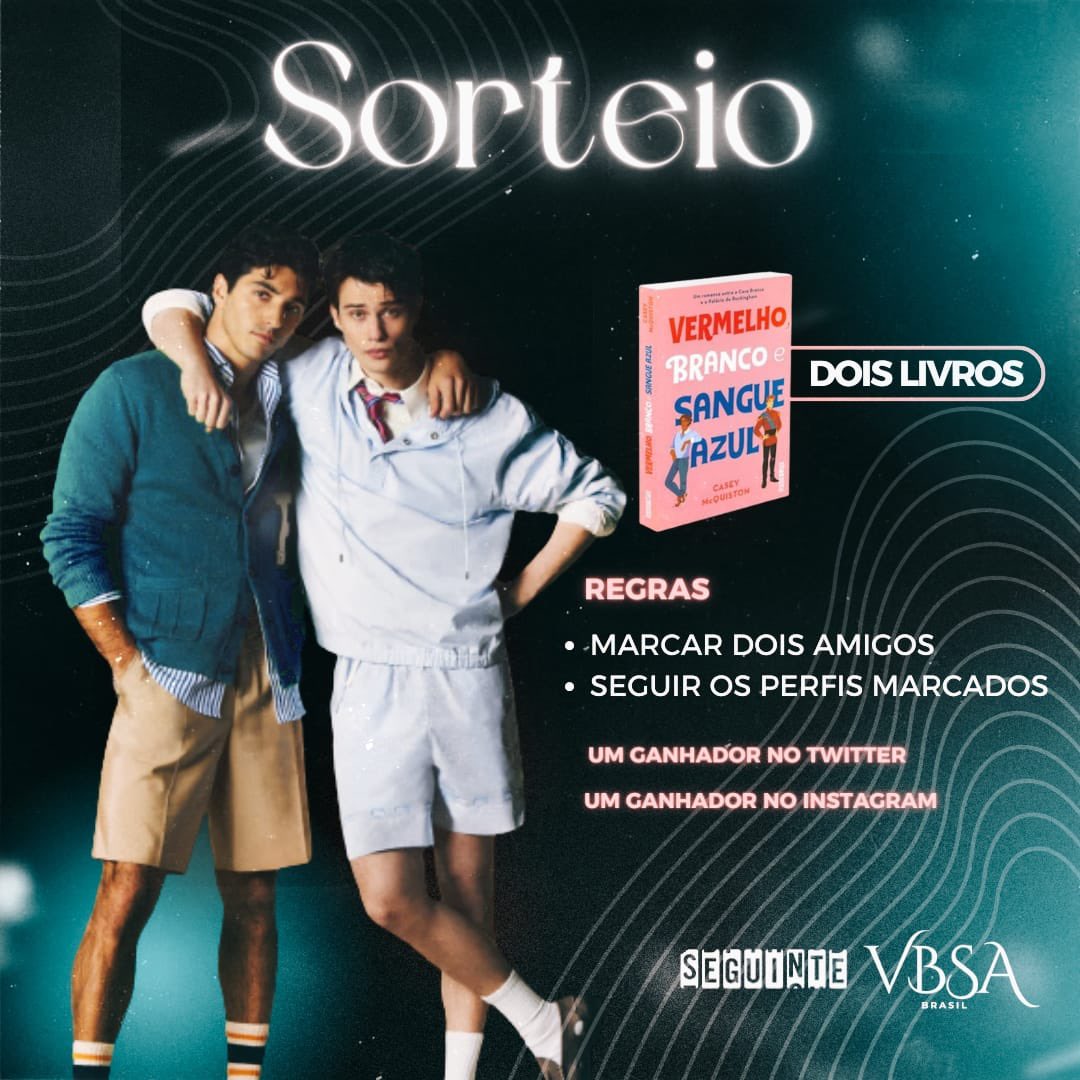 vbsabrasiI's tweet photo. História, hein? Em parceria com a @editoraseguinte vamos sortear dois exemplares de Vermelho, Branco &amp; Sangue Azul. 

Para participar basta dar RT e seguir as regras que estão no banner. Lembrando que quanto mais comentar mais chances você tem de ganhar. Boa sorte a todos! 🤍 https://t.co/AcAZsTrZ2O