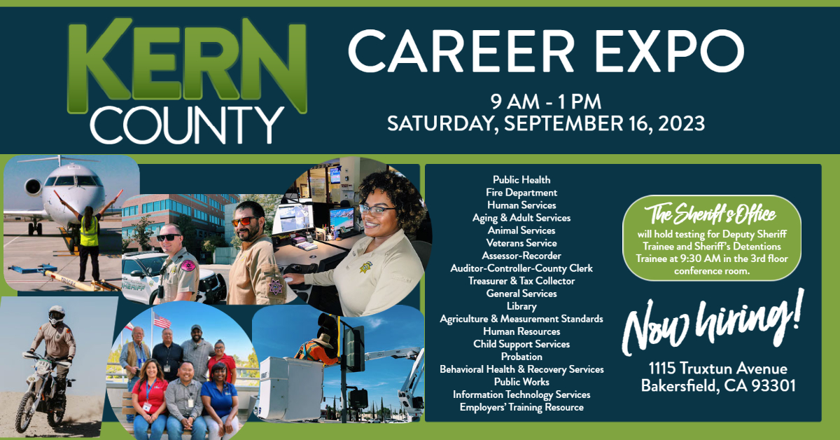 Looking for new career opportunities? Join us at the Kern County Career Expo this Saturday! Come by to  learn more about available positions with remarkable benefits! #kerncounty #careers