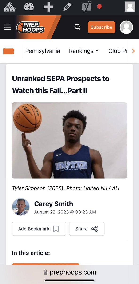 unitedNJaauboys's tweet photo. ‘25 CG Tyler Simpson (Solebury Prep) is poised for a breakout Junior season. Dynamic athlete, college ready body, and gym rat. Playmaker. 

Thank you Carey Smith &amp;  @PrepHoopsPA for the coverage. 

@Tyler_Simpson18 
@SoleburyBBall 
@CoachKesonBB https://t.co/hMwr3RcwrK