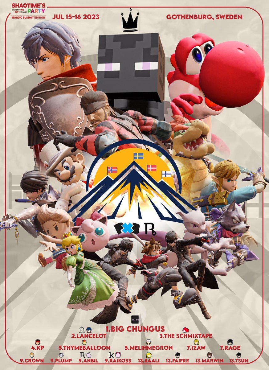 Results of UNS 2023! 🤩🏔️✨

🥇: big chungus
🥈: <a href="/LancelotSSB/">Hugo</a> 
🥉: <a href="/SCHMIXTAPE/">THE SCHMIXTAPE</a> 
4th: <a href="/notkamratposten/">KP</a> 
5th: <a href="/ThymeBalloon/">ThymeBalloon</a> &amp; <a href="/MelihMegron/">MelihMegron</a> 
7th: <a href="/Izawsmash/">IzAw 🇵🇸</a> &amp; <a href="/Rageoomf/">Rage</a> 
9th: <a href="/crown_idm/">crown</a> &amp; <a href="/PlumpSSB/">Plump</a> &amp; <a href="/AnbilM2/">Rotaryon | Anbil</a> &amp; <a href="/raikossb/">Raikoss</a> 
13th: <a href="/BaaliBo/">Baali</a> &amp; @FaFaifre &amp; <a href="/SorasNuts/">Marwin⭐️</a> &amp; <a href="/tsunthefool/">DJ BØFFEN</a>

👏🏻👏🏻