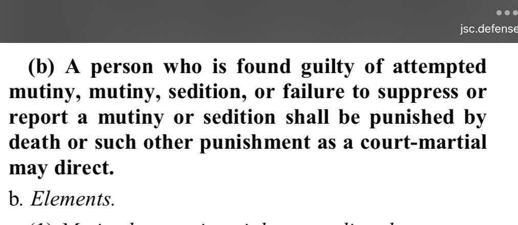 The military needs to explain why Mike Flynn has not been recalled & tried under Article 94 of the Uniform Code of Military Justice. @POTUS @SecDef @SecArmy @thejointstaff why do you allow your retired 3-star to commit sedition in plain sight with no consequences? Why are you