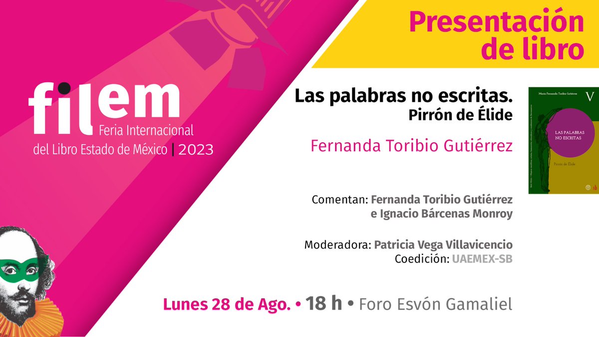Editor_UAEMex's tweet photo. Te invitamos a la presentación del libro: “Las palabras no escritas. Pirrón de Élide” en la @Filem_Mx
📆 Lunes 28 de agosto
⏰ 18:00 h
📍Foro: Esvón Gamaliel
#SomosUAEMéx #LetrasEnRed #ConectaFilem
@SDC_UAEMex @UAEM_MX https://t.co/woGOOpITp2