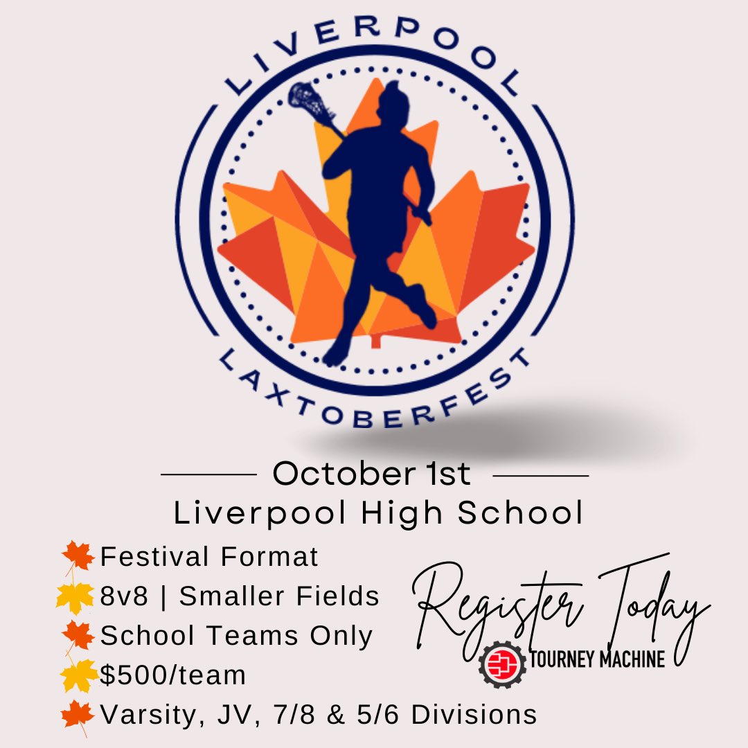 💬Fall Ball
🗓️Sunday, October 1
🏟️Liverpool HS
🥍Girls 5/6, Modified, JV &amp; Varsity

✔️Check payable to: Liverpool Girls Lacrosse Booster Club
✔️Venmo: Lpoolgirlslax-boosterclub22

🙋‍♀️erynnlanderson@gmail.com or jbert7939@gmail.com