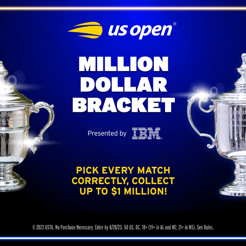 usopen's tweet photo. Spectacular awaits! 🏆

...along with two chances to take home $1 million dollars!

@IBM | #USOpen