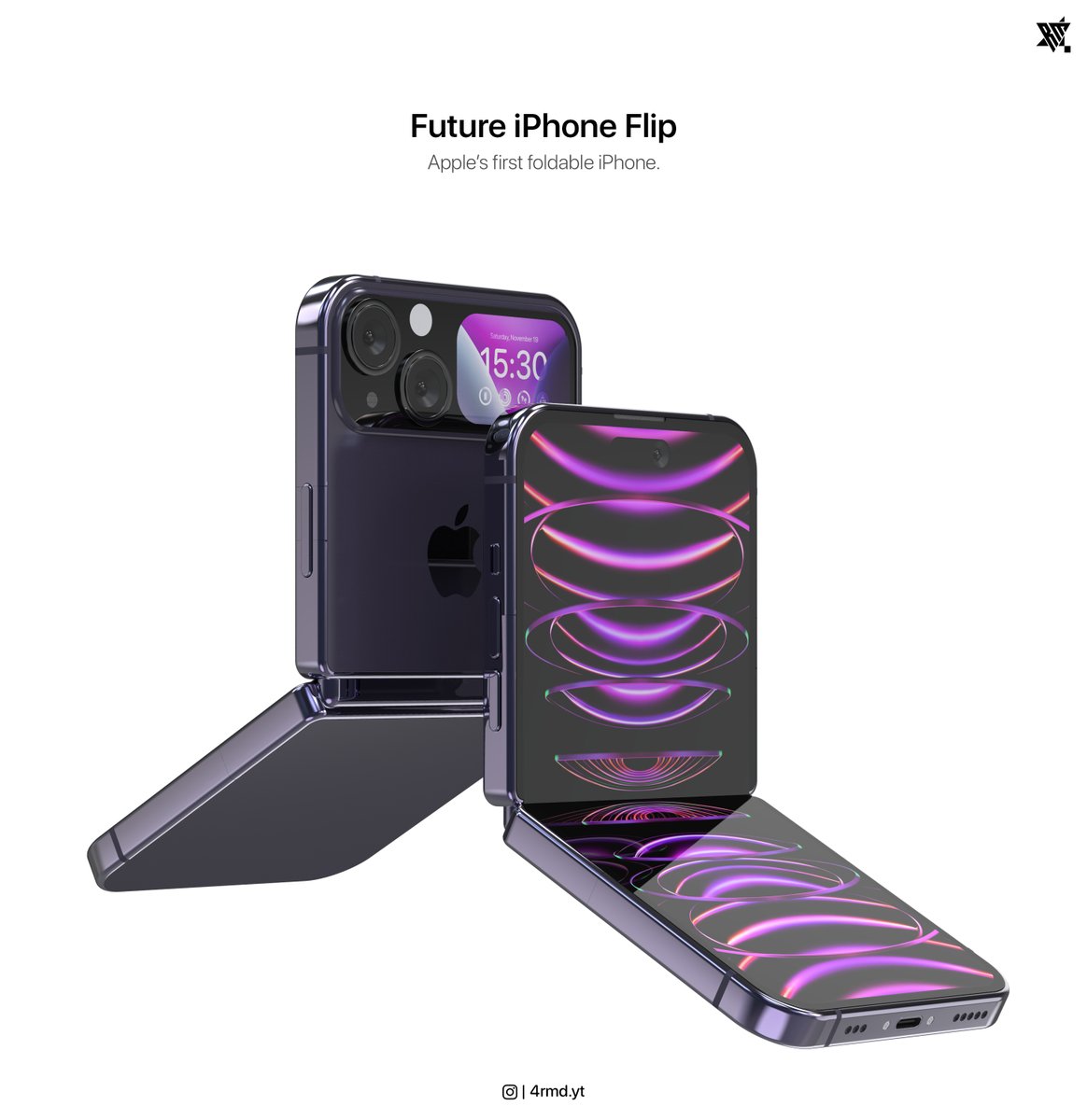 4RMD3's tweet photo. Concept of the Future iPhone Flip (iFlip) - Apple's first foldable phone.
Video: https://t.co/cJMPvVmOBp
#iPhoneflip #iPhone15 #iflip https://t.co/eCMyxQhI64