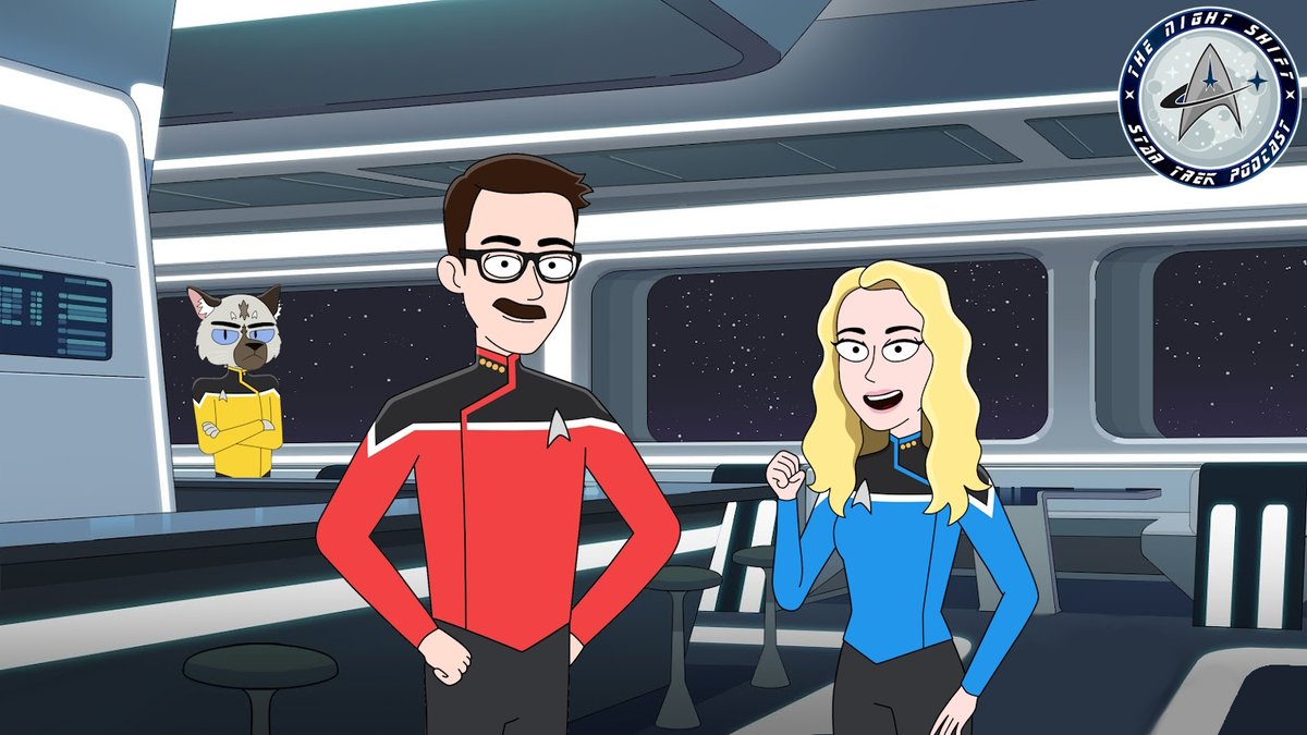 STNightShift's tweet photo. Apart from being one of my favorite shows ever made, Lower Decks has made it easier than ever to put yourself into Star Trek!

Anyone else have LD Art of themselves? Here's my wife and I (&amp; our grumpy cat) by @diamond_rosette

Can't wait for S4!

#StarTrekLowerDecks #StarTrek https://t.co/77K3lyxdB2