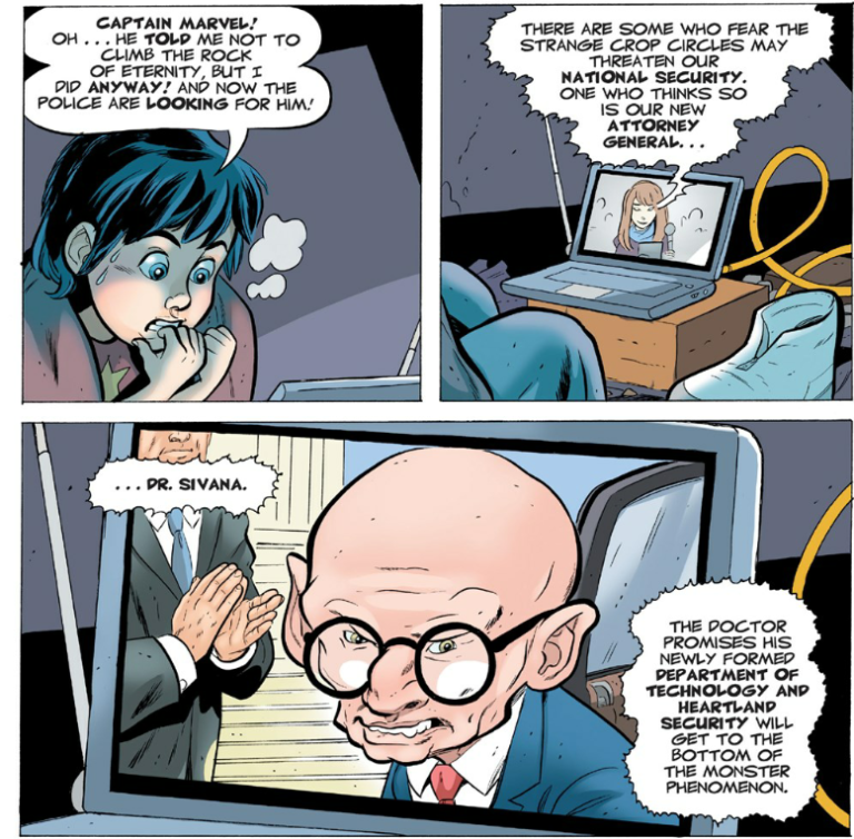 When I first read Jeff Smith's (excellent) SHAZAM! THE MONSTER SOCIETY OF EVIL I thought Dr Sivana being attached to the US Cabinet was a bit of a stretch, so you can imagine my surprise when, not ten years later: 