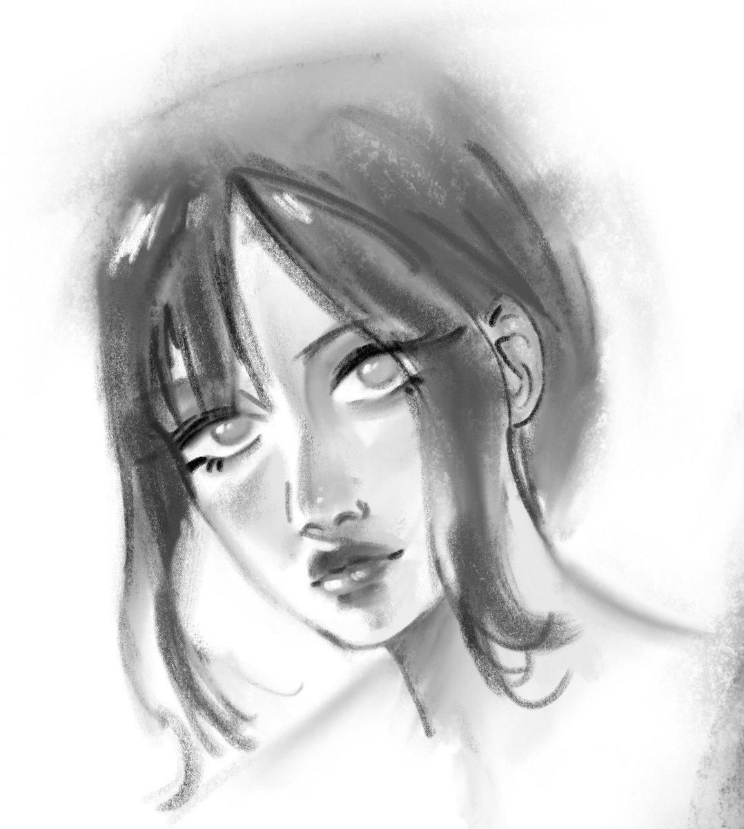 butterberight's tweet photo. Can anybody tell my why this looks so wrong pls. I’m pretty sure it’s the eyes but I have no idea anymore lmao #sketch #portrait https://t.co/YRjD03I2JR