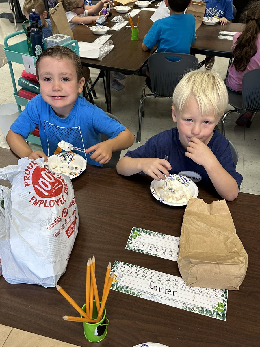 Kindergarteners made Friendship Fruit Salad last week to share with friends! 🍉🍇🍓🍋