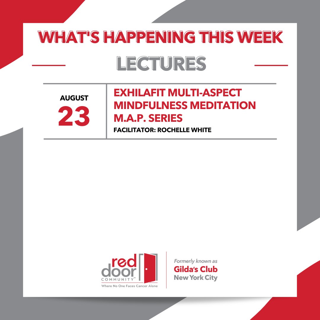 RedDoorCm's tweet image. 🎉 Discover This Week&apos;s Highlights at #RedDoorCommunity! Explore the lineup: bit.ly/RDCProgramCale… and secure your spot now.

🔗 Need help with registration or interested in membership? Contact our dedicated team at (212) 647-9700.

#FreeCancerSupport #WhatsHappening #ThisWeek