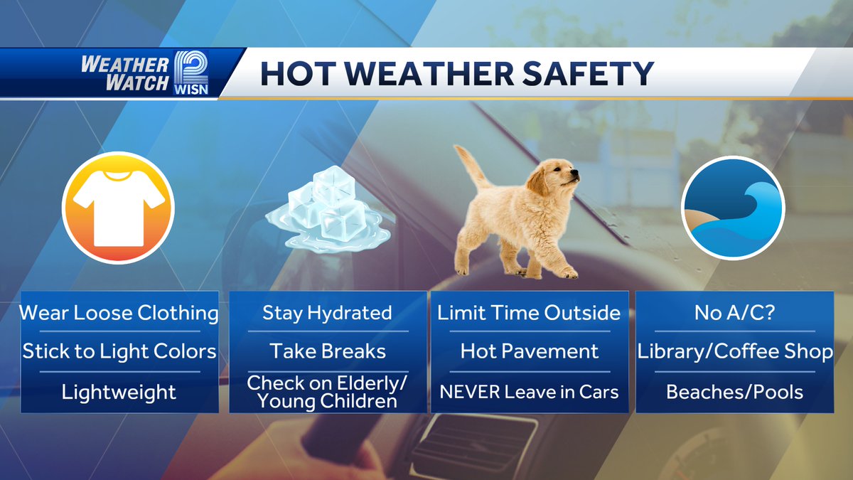 Please take the weather seriously tomorrow and Thursday. The heat index could hit 110°. Be a good person and check on neighbors. Especially if they are elderly and without air conditioning. And don't forget about your pets.