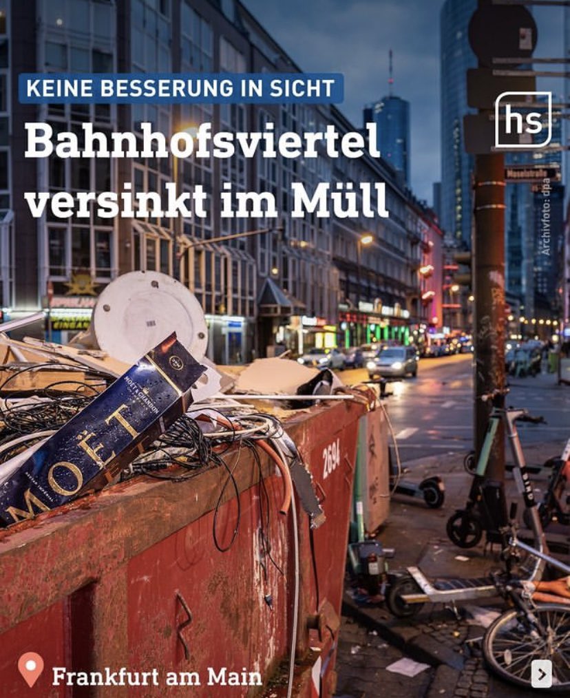 itsuwe's tweet photo. Kümmert sich im Römer denn überhaupt noch jemand von dieser Koalition aus Grünen, SPD, FDP und Volt um das Bahnhofsviertel? Das Elend wird immer größer. https://t.co/Inxfb6V5oQ