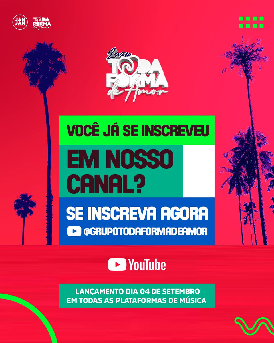 sigatodaforma's tweet photo. Apaixonados ❤️ 
Se inscrevam em nosso canal e ativem o sininho para o lançamento do nosso áudio visual. 

Lançamento 04/09, em todas as plataformas digitais. 

Canal ▶️ https://t.co/QHiNqcz6xs

#espalheAMOR
#LuauTodaFormaDeAmor
#TodaFormaDeAmor https://t.co/eLP2QeSkf4