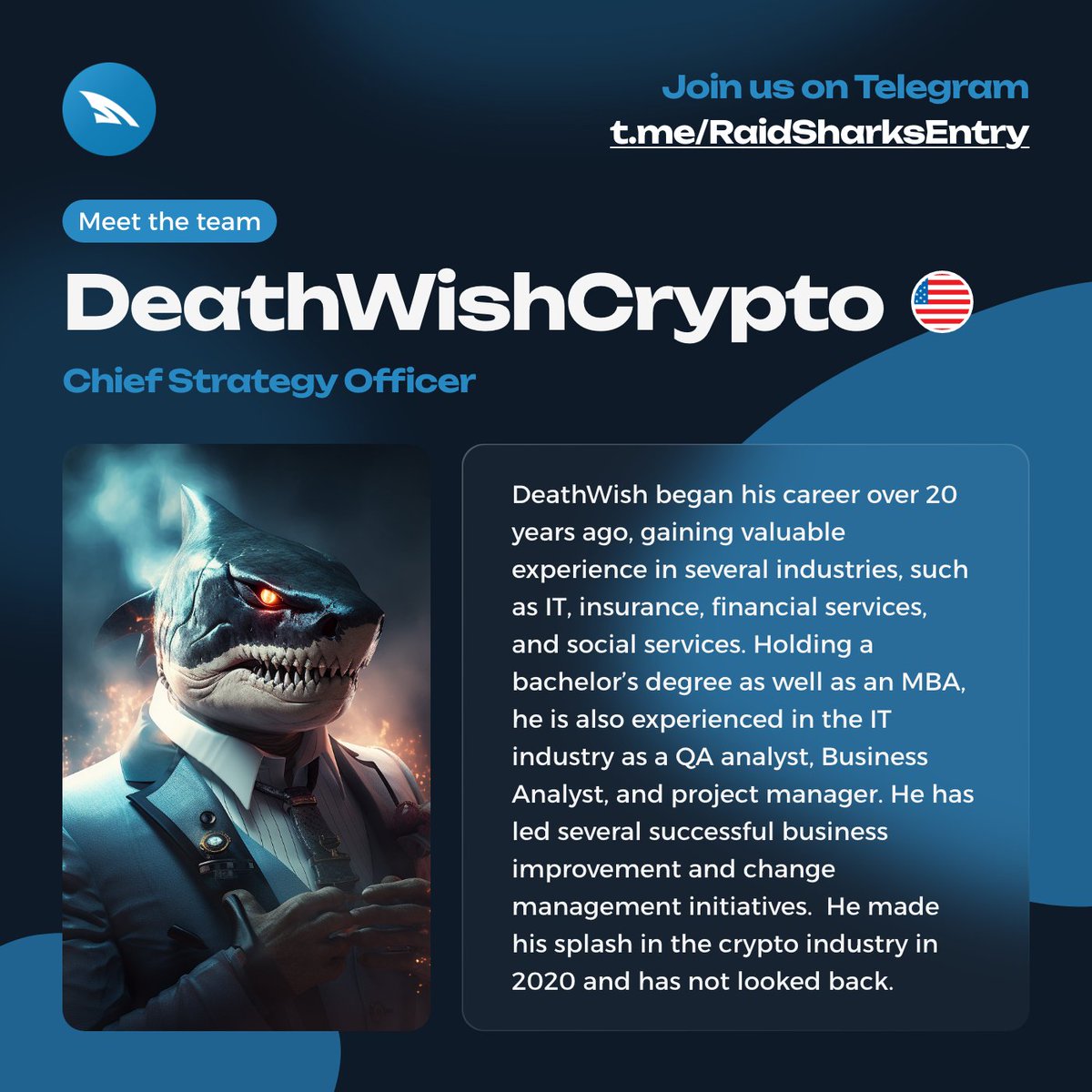 Meet DeathWishCrypto, RaidSharksBot CSO

$SHARX #sharxteam