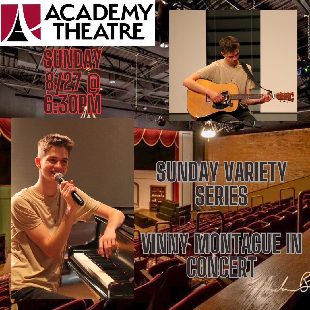 AcademyTheatre's tweet photo. This week’s Sunday Variety Series artist, Vinny Montague, will bring his musical talents to our Diamond Stage for the first time! 

Tickets available at our website https://t.co/9DDcLtSTzU

#AcademyTheatreGA #SundayVarietySeries #AtlantaMusicians #SingerSongwriter #Music #Theatre https://t.co/kckUlpOBjU
