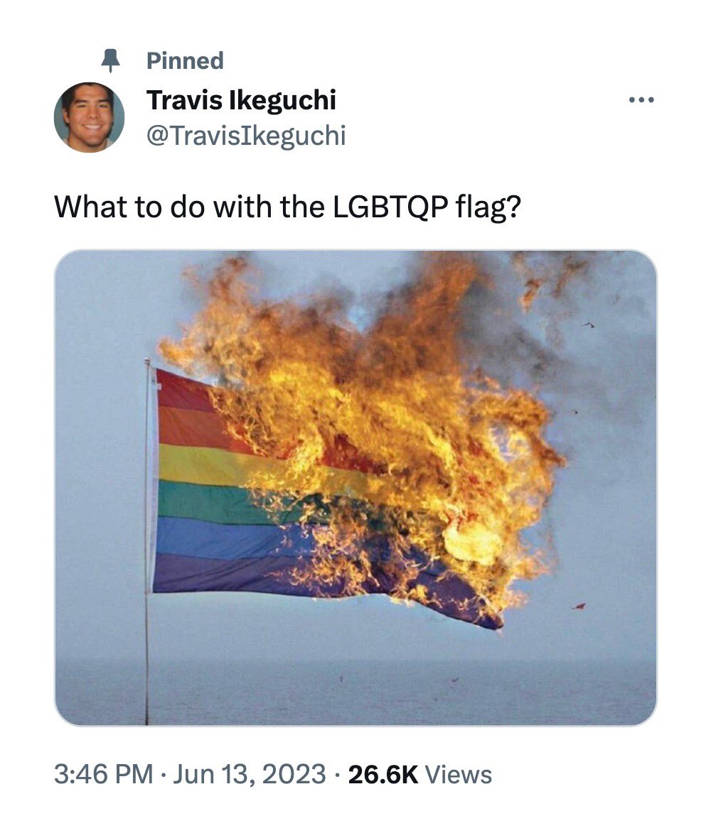 JasonReidx's tweet photo. This c*nt, Travis Ikeguchi, shot this beautiful LGBTQ+ ally, Lauri Carleton, dead for flying a pride flag outside her store in Southern California.

People whose entire online presence is inciting hate against LGBTQ+ people are also to blame. 

Rest in peace, Lauri. https://t.co/WEZFL77DGe