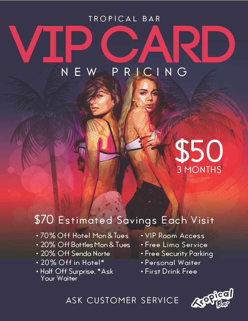 TropicalBarENG's tweet image. Let loose at our #IslandParty, THIS Thursday, as a⁣
@TropicalBarEng VIP! 🌴

Membership is packed with savings! A $70 value each visit!

Also, save up to 70% OFF, above us, at @HotelRizoDeOro!

Get your card at @TropicalBarEng, or @HotelRizoDeOro
check-in, &amp;amp; save TONIGHT!