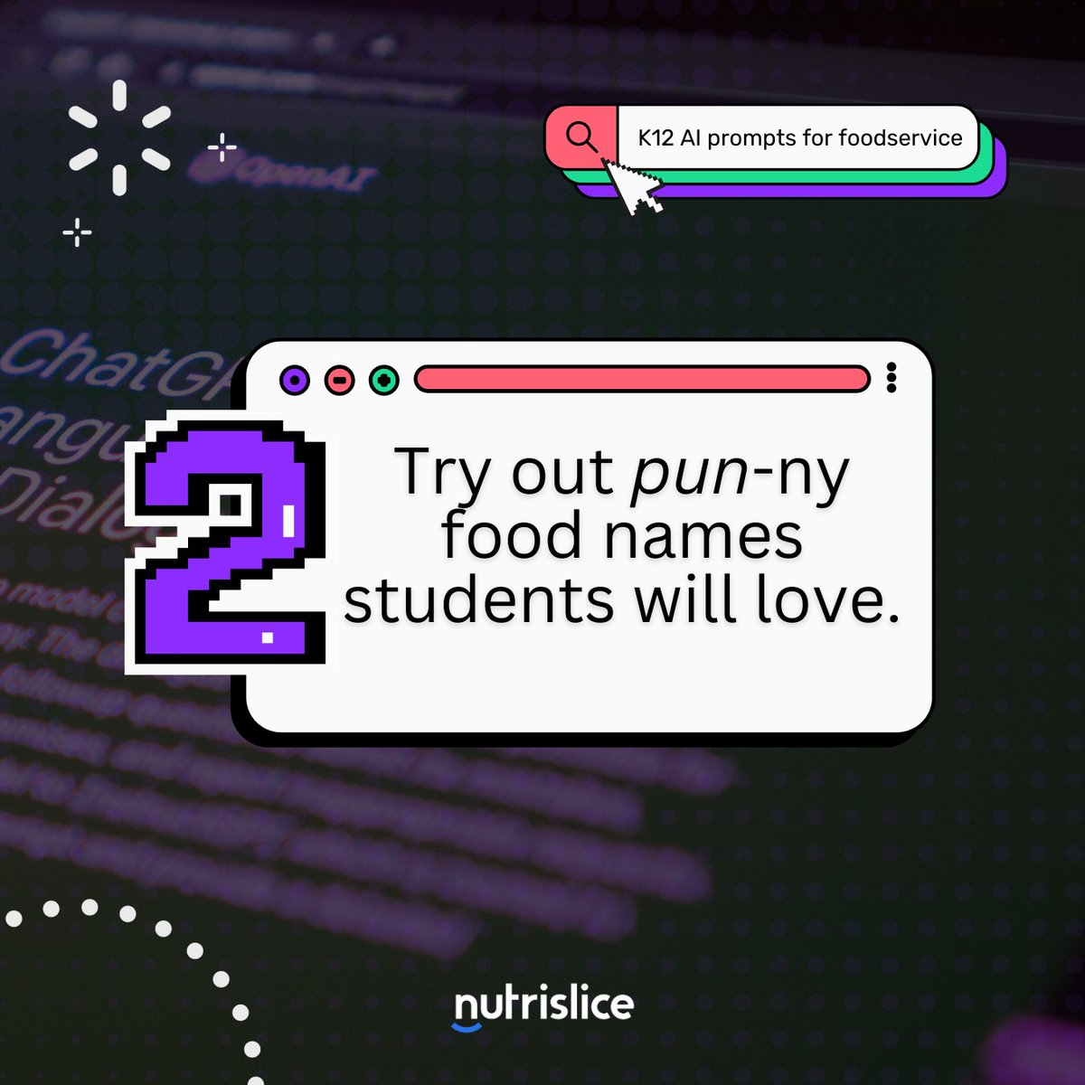 Are you looking to increase student participation? Try getting them talking with pun-ny food names! Check out prompt #2 you can try on ChatGPT on our blog: hubs.li/Q01_V78w0 
Just customize the items in the brackets &amp; you'll get some egg-cellent 🥚 food names to use. 😀