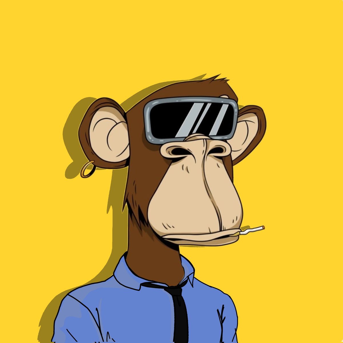 nico_ub's tweet photo. Today I have a work meeting, so I need to dress more formally I'll wear a classic blue shirt, a black tie, and classic khaki office trousers π€. #0xape #YellowArmy @0xApes_NFT https://t.co/IwRWBxmP37