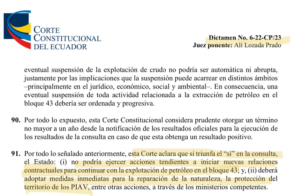 jchalco's tweet photo. Yasuní🌳👉🏻Conforme Corte Constitucional, al Estado le toca ahora:💡1. Retirar en un año toda extracción petrolera anterior🏃🏻2.Reparar naturaleza🍏3.Proteger a pueblos en aislamiento voluntario🪹y, 4. No otorgar nuevos contratos. Chocó Andino🌳1. No nuevos contratos⛽️a futuro⤵️ https://t.co/L37EMp12rn