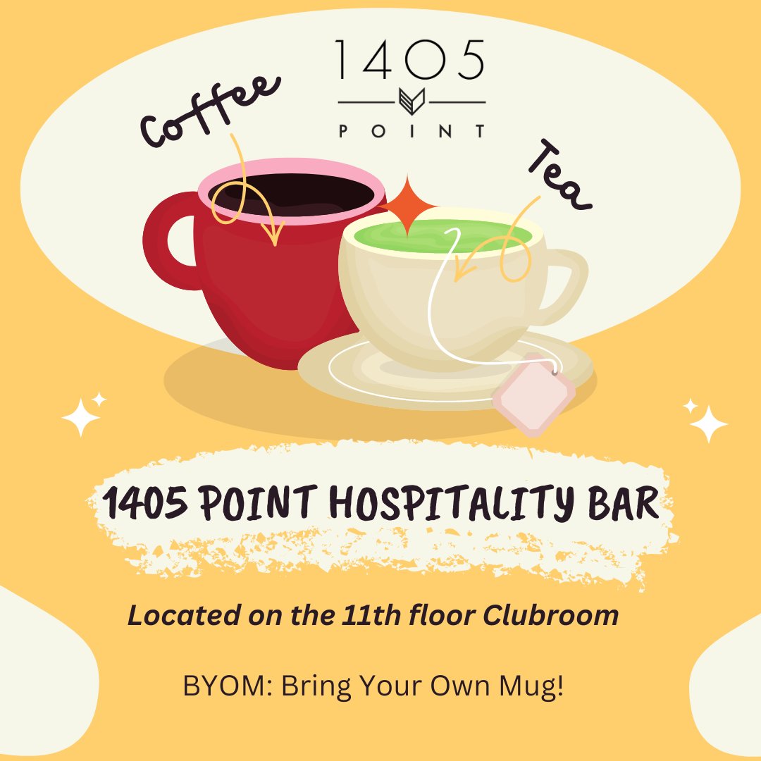 1405point's tweet image. BYOM to the 11th floor Clubroom and take advantage of our new amenity! 
#FriendsOfKETTLERStickTogether
#Friendsof1405PointStickTogether #LetsBeFriends
#FriendsMakeTheBestNeighbors #KETTLER #1405Point
#KETTLERLiving #HaborPoint #Coffee