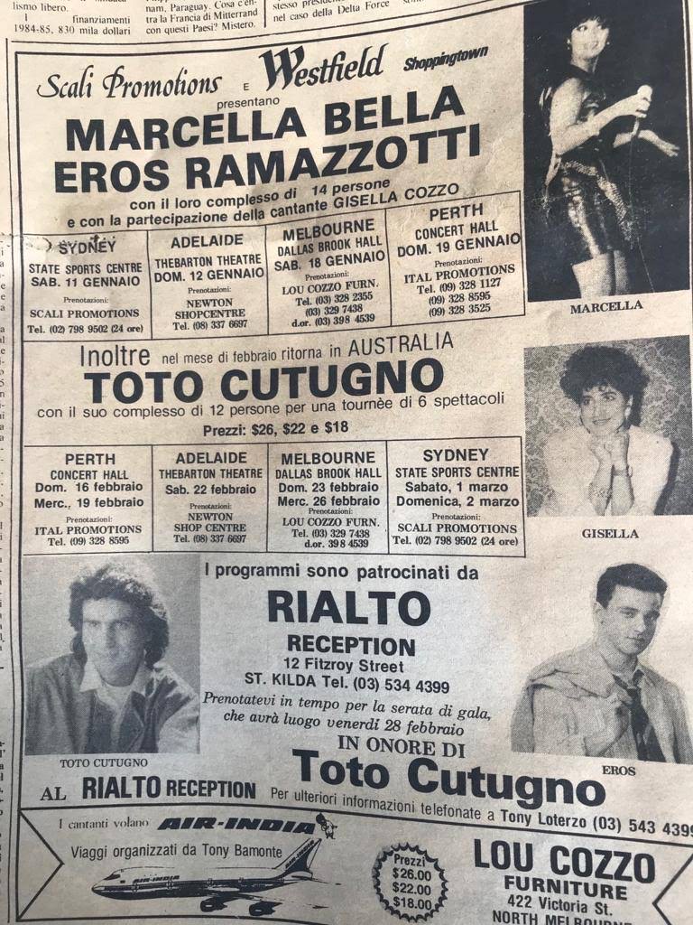 Gisellacozzo's tweet photo. A legend,  #TotoCutugno has died at 80. Honored to have supported Toto on his Australian Tour in the 80s and in Romania, Golden Stague . Era 'un Italiano vero', con un anima gentile. La sua "L'Italiano" è diventato l'inno Italiano in tutto il mondo . #rip @LItalianoVero https://t.co/t2xLehMEdj