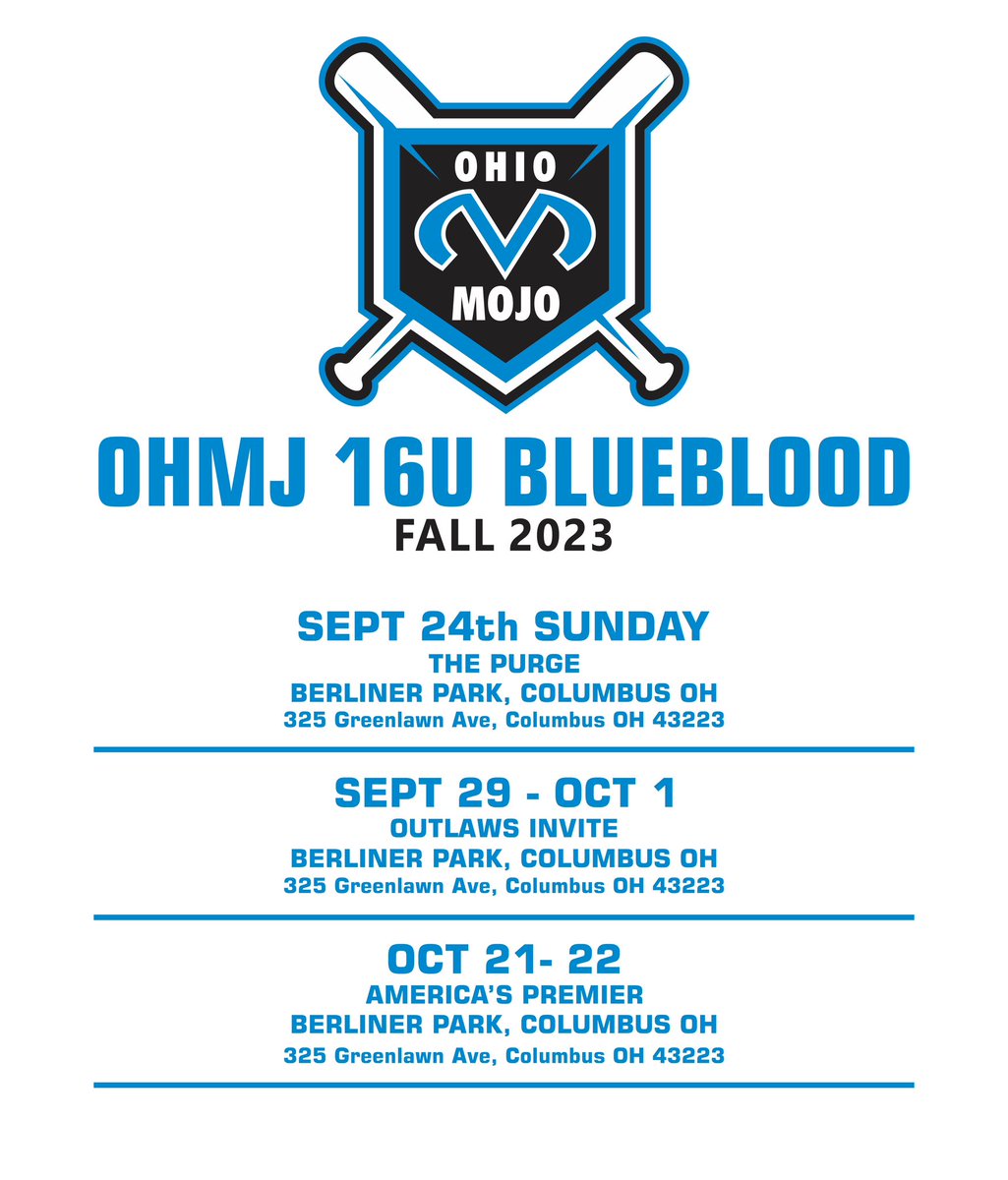 Mark Witte (@coachthemojo) on Twitter photo Our OHMJ 16u BlueBlood Fall Schedule.
Looking forward to getting back out there. <a href="/SerenityLTaylor/">Serenity Taylor</a> <a href="/MaddieW120/">Maddie Wright 2026</a> <a href="/katieankrom2026/">Katie Ankrom</a> <a href="/Aubrey_heath09/">Aubrey Heath</a> <a href="/RyleeToadvine/">Rylee Toadvine</a> <a href="/avarobinson0/">Ava Robinson</a> Our OHMJ 16u BlueBlood Fall Schedule.
Looking forward to getting back out there. <a href="/SerenityLTaylor/">Serenity Taylor</a> <a href="/MaddieW120/">Maddie Wright 2026</a> <a href="/katieankrom2026/">Katie Ankrom</a> <a href="/Aubrey_heath09/">Aubrey Heath</a> <a href="/RyleeToadvine/">Rylee Toadvine</a> <a href="/avarobinson0/">Ava Robinson</a>