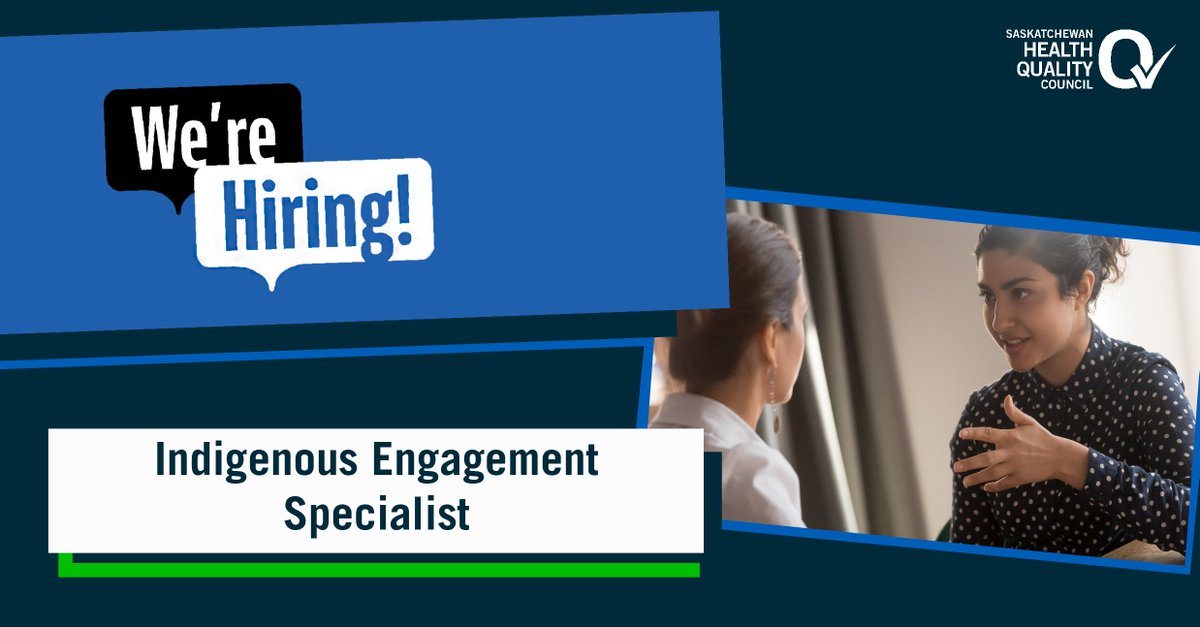 We are hiring an Indigenous Engagement Specialist! We're looking for someone who has direct experience and in-depth knowledge of Indigenous cultures, practices, and customs. Apply Now!
saskhealthquality.ca/about-us/caree…