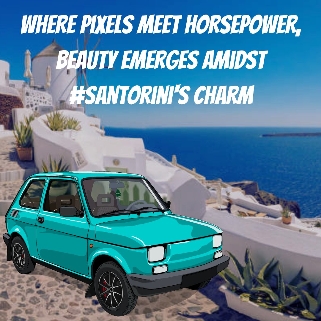 GM fam,

Where pixels meet horsepower, beauty emerges amidst #Santorini's charm 📸🏞️🚗

#LittleAndLoud #NFTs #web3 #car #blockchain
