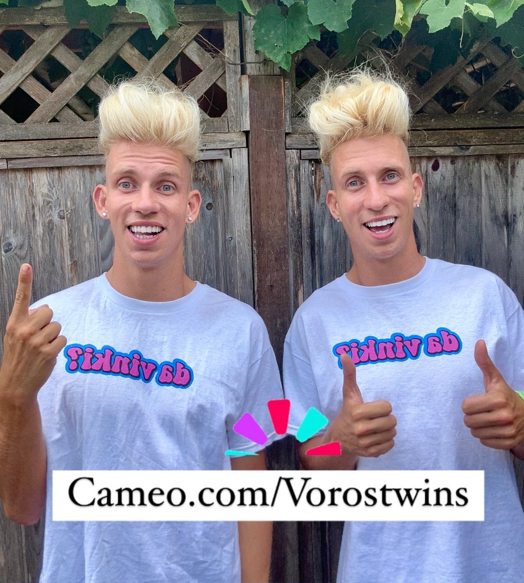 VorosTwins's tweet image. Birthday Shoutouts, Anniversaries, SUS, Da Vinki? Anything!
We love filming cameos! 500+ 5 star reviews! 🌟 🌟 🌟 🌟 🌟
Surprise someone with da cameo!
Cameo.com/vorostwins