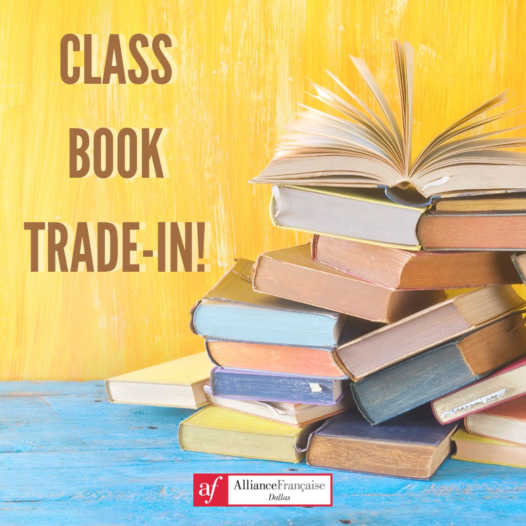 AllianceDallas's tweet photo. [EVENT]  👉 Bring back your used class books in person*: Défi, A la Une, Cap Sur textbooks and/or exercise books and receive a credit** proportional to their condition on your AF Dallas account!

#afdallas #books https://t.co/8MwK2MkysV